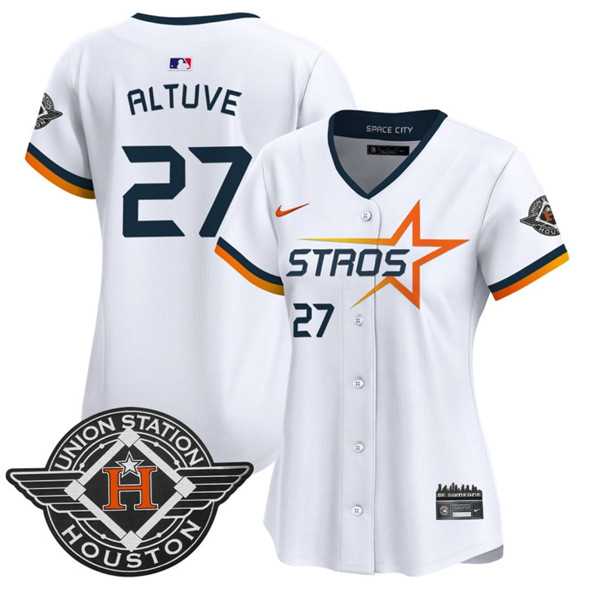 Womens Houston Astros #27 Jose Altuve White 2025 City Connect Limited Stitched Jersey Dzhi->mlb womens jerseys->MLB Jersey